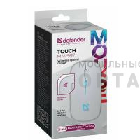 Мышь беспроводная DEFENDER Touch MM-997, 2.4+BT,RGB,500mAh,бесшумн, белый (1/100)