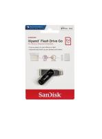 Флешка USB 64 Гб SanDisk Go iXpand, USB3.0, Lightning, пластик, металл, черный, серебристый
