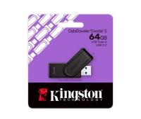 Флешка USB 64Gb Kingston DataTravele Exodia S, USB 3.2, пластик, черный