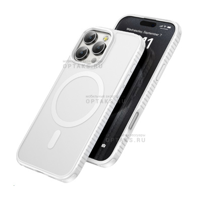 Чехол HOCO Armour MagSafe для iPhone 16 Plus, белый