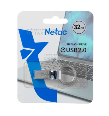 Флешка USB 32 Гб Netac U275, USB2.0, серебристый