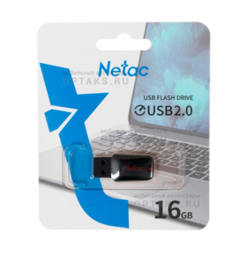 Флешка USB 16 Гб Netac U197, USB2.0, черный, красный