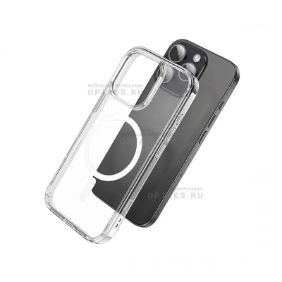 Чехол HOCO Magnetic series airbag, iPhone 16 Plus, прозрачный