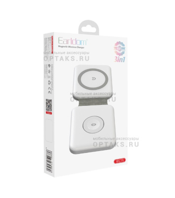 Беспроводная зарядка Earldom ET-WC19, для смартфонов, Apple Watch, белый