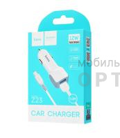 АЗУ HOCO Z23, Grand Style, 2400mA, 12Вт, кабель Lightning,  белый