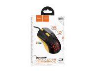 Мышь проводная HOCO GM51, Sky luminous, оптическая, светодиодная, игровая, черный с желтым