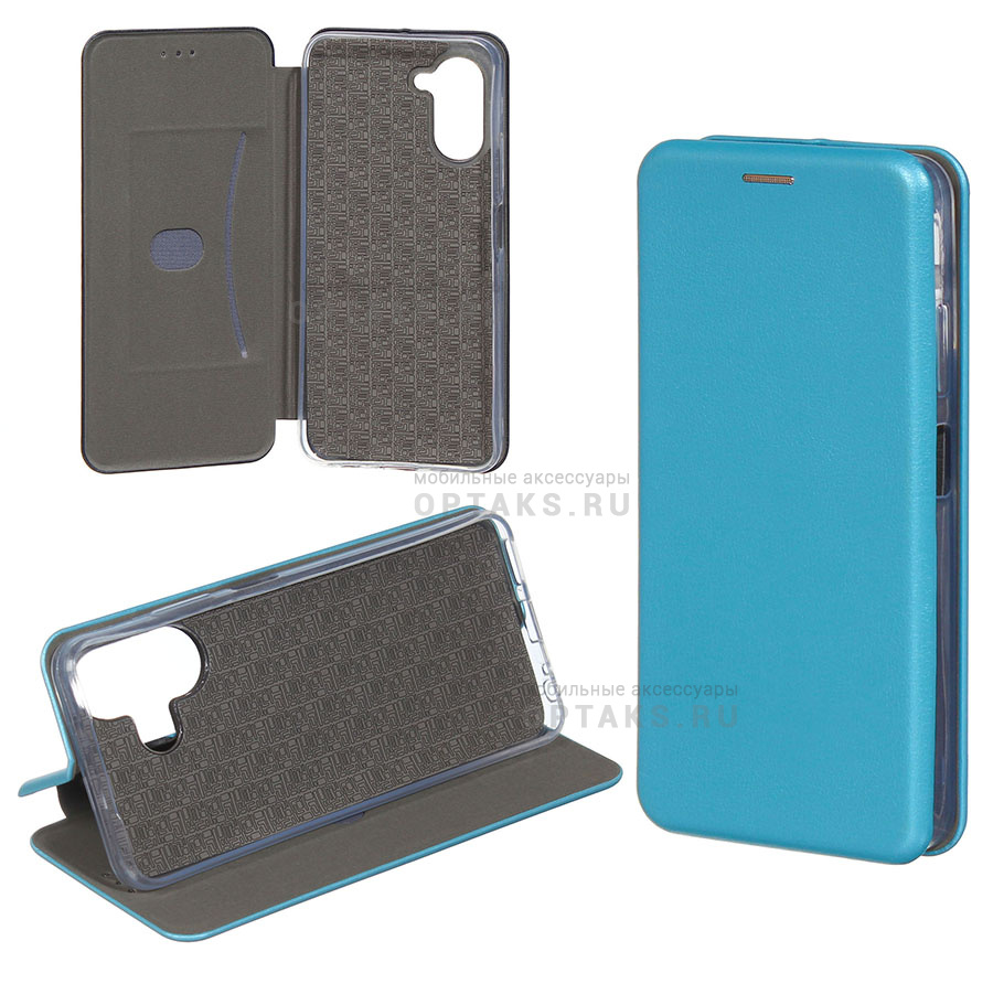 Чехол-книжка с визитницей Fashion Case art76, для Realme C67-4G (2024)  голубой оптом купить Москве