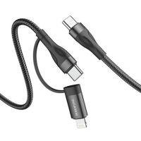 Кабель Type-C-Lightning, Type-C Borofone BX61 Source, 1m, 3A, 60W, черный