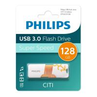 Флешка USB 128 Гб Philips CITI3.0, USB3.0, белый, оранжевый
