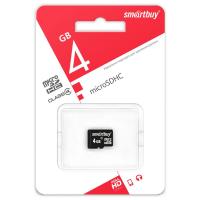Карта памяти microSDHC 4Gb SmartBuy, Class4, без адаптера
