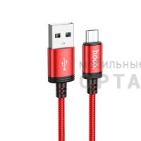 Кабель USB to Micro HOCO X89 Wind, 1m, 2.4A,  красный, не упакован