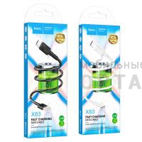 Кабель USB to Micro HOCO X83 Victory, 1m, 2.4A,  белый