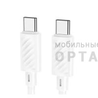 Кабель Type-C to Type-C HOCO X88 Gratified, 1.0м, 3,0А, 60Вт, QC3.0, PD3.0,  белый, не упакован