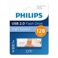 Флешка USB 128 Гб Philips CITI2.0, USB2.0, белый, оранжевый