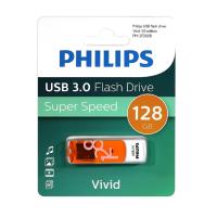 Флешка USB 128 Гб Philips VIVID3.0, USB3.0, белый, оранжевый