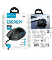 Мышь проводная HOCO GM37, Wonderful, 800/1200/1600/2400 DPI, оптическая,  черный
