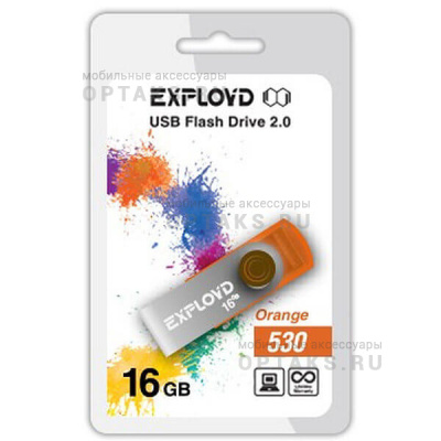 Флешка USB, 16 Гб Exployd  530  оранжевый