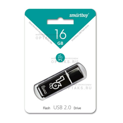 Флешка USB, 16 Гб  Smartbuy  Glossy  чёрный