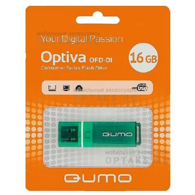 Флешка USB, 16 Гб Qumo  Optiva 01  зелёный