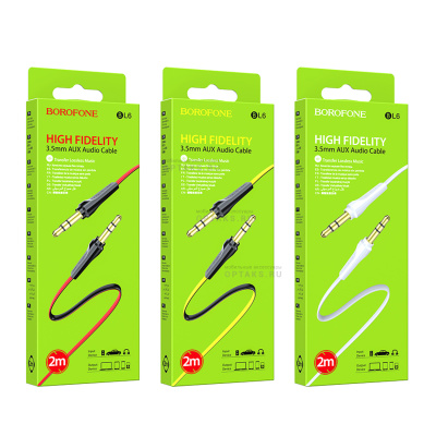 Aux-кабель Jack 3,5mm(m)-Jack 3,5mm(m) Borofone BL6, 1m, красный
