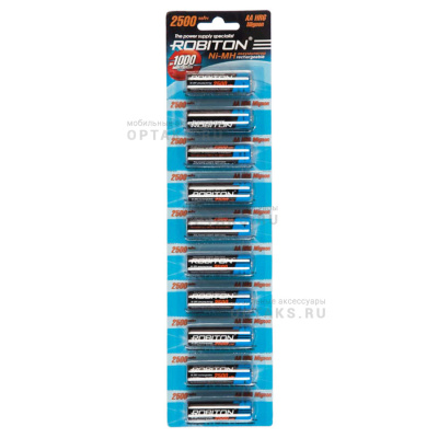 Аккумуляторная батарейка ROBITON R6 (2500 mAh) (10 бл)   (10/200/400)