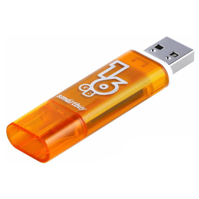 Флешка USB, 16 Гб  Smartbuy  Glossy  оранжевый