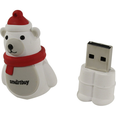 Флешка USB, 16 Гб Smartbuy Wild series  Белый Медведь