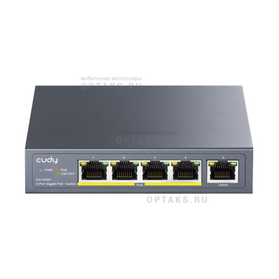 Коммутатор CUDY GS1005P неуправляемый 60 Вт с PoE гигабитный 5-портовый (1/20)