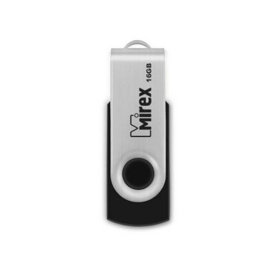 Флешка USB, 16 Гб Mirex  SWIVEL  чёрный  (ecopack)