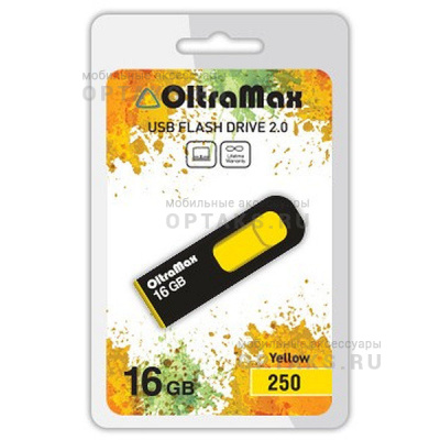Флешка USB, 16 Гб OltraMax  250  жёлтый