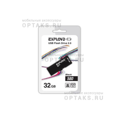 Флешка USB 32 Гб Exployd 580, USB2.0, пластик, чёрный
