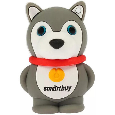 Флешка USB, 16 Гб Smartbuy Wild series  Собака  серая