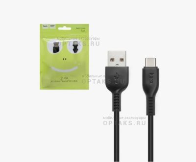 Кабель USB to Type-C HOCO X13 Easy, 1m, 2.4A,  черный