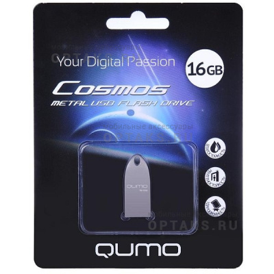 Флешка USB, 16 Гб Qumo  Cosmos  серебро