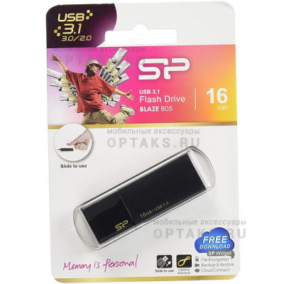 Флешка USB3.0 16 Гб Silicon Power  Blaze B05  чёрный