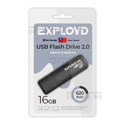 Флешка USB 16 Гб Exployd  620  чёрный