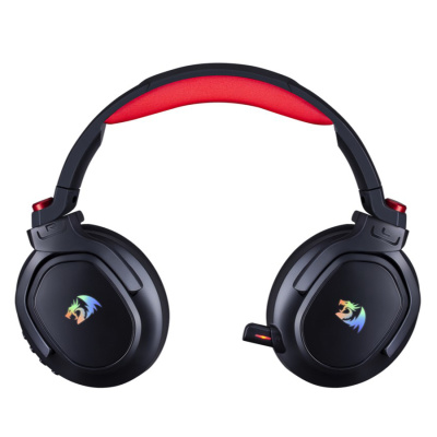 Наушники беспроводные накладные Redragon Nomen RGB, черно-красные