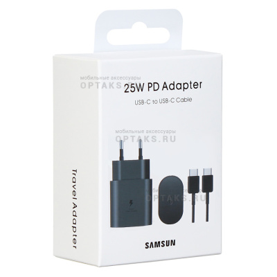 Ориг для Samsung, СЗУ в комплекте 25W PD Adapter USB-C to USB-C Cable, черный (в коробке) 