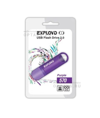 Флешка USB 32 Гб Exployd 570, USB2.0, пластик, пурпурный