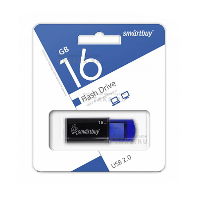 Флешка USB, 16 Гб Smartbuy  Click  синий