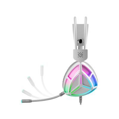 Гарнитура игровая DEFENDER Prism белый, RGB, провод 2 м (1/12)