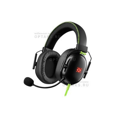 Игровая гарнитура DEFENDER Toxic, провод 2м, LED, черный(1/10)