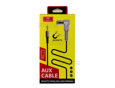 Aux-кабель Jack 3,5mm(m)-Jack 3,5mm(m) Earldom ET-AUX21, 1m, коннектор с пружиной, черный