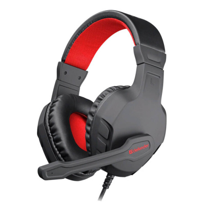 Наушники игровые DEFENDER Сujo черный+красный, провод 2м