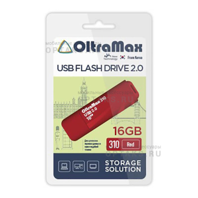 Флешка USB, 16 Гб OltraMax  310  красный