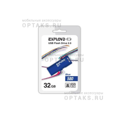 Флешка USB 32 Гб Exployd 580, USB2.0, пластик, синий