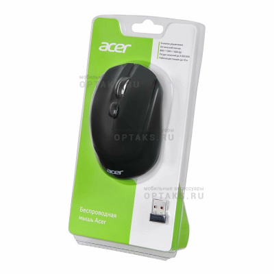 Беспроводная мышь ACER OMR040 черный оптическая (1600dpi) USB (6but) (ZL.MCEEE.00A) (1/40)
