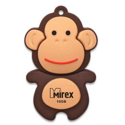 Флешка USB, 16 Гб Mirex  MONKEY BROWN  (ecopack)