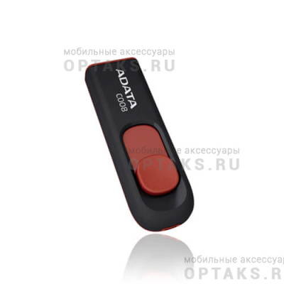 Флешка USB, 16 Гб ADATA  C008  чёрный/красный