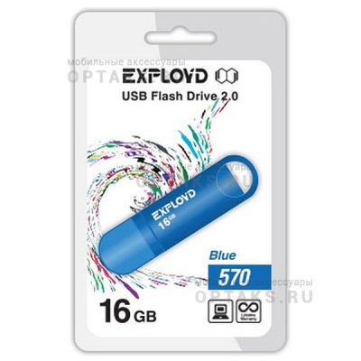 Флешка USB, 16 Гб Exployd  570  синий